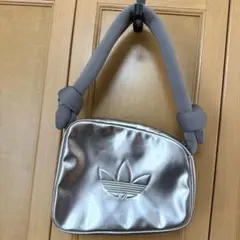 adidas エアラインバッグ(大) シルバー ショルダー ハンド バッグ