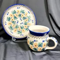 【匿名配送/希少】ツェラミカ/マグカップ/プレート/ポーリッシュポタリー/花柄