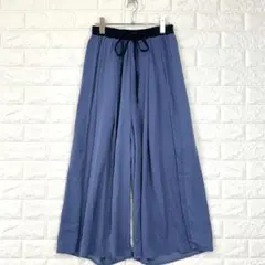 チャームベリーチック/M/青系/スカート風ワイドパンツ/薄手/春夏/カジュアル