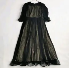 近年【美品✨】セルフォード パネルドットチュールワンピース フレア　黒　38