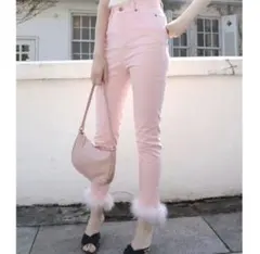 épine skinny denimpink×ivory fur ファーデニムのサムネイル