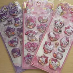 ハローキティ 立体シール 3シートセット