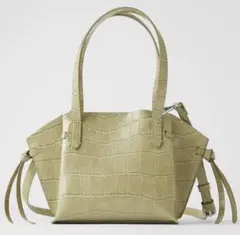 新品☆ZARA ザラ 2wayショルダー&ハンドバッグ グリーン