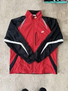 バドミントン ウォームアップジャケット 赤黒