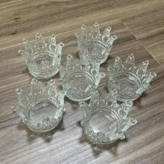 王冠型ガラスキャンドルホルダー　6個セット