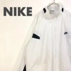 3006 ナイキ　ジャージ　トラックジャケット　刺繍　ロゴ　ゆるだぼ　白
