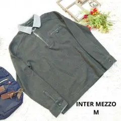 【INTER MEZZO】長袖/ポロシャツ（M）グレー/ゴルフ/裏暖かいのサムネイル