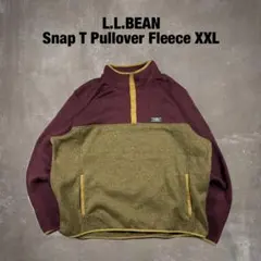 llbean スナップT プルオーバー フリースジャケット ハーフボタン XXL