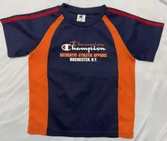 【Champion キッズ スポーツTシャツ 130cm ネイビー オレンジ】のサムネイル