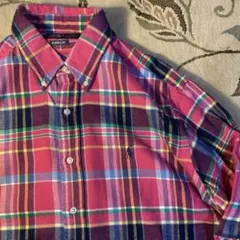 【アメリカ古着】90s Ralph Lauren 長袖チェックシャツ ピンク