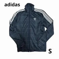 adidas アディダス トラックジャケット チェック柄 トレフォイル　S
