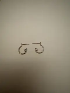 ete k10ピアス　ピンクゴールド　フープ　カラーストーン付