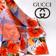 47613★GUCCI グッチ スカーフ 花柄　フローラ柄 ストール　ショール 47613☆GUCCI グッチ スカーフ 花柄 フローラ柄 ストール ショール