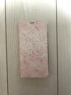 iPhone15 ローズ柄手帳型ケース