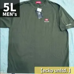 【エコーアンリミテッド】刺繍ロゴTシャツ■カーキ5L■大きいサイズ■のサムネイル