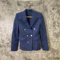 ZARA　WOMAN✨ダブルブレストテーラードジャケット　紺　(XS)のサムネイル