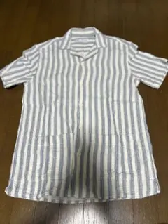 ZARA オープンカラーシャツ　ストライプ