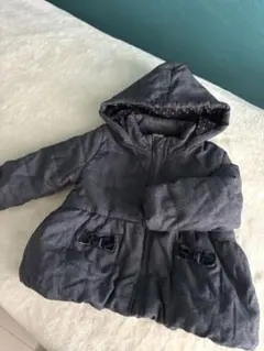 グレー フード付き 中綿コート 80cm