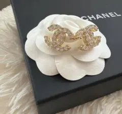CHANEL ココマーク ラインストーン ピアス ゴールドのサムネイル