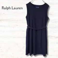 ラルフローレン Ralph Lauren ノースリーブワンピース ネイビー
