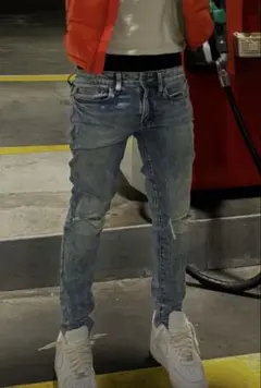 us drip usdrip H&M ストライプ ダメージ デニム メンズ