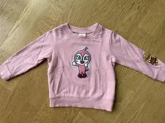 ドキンちゃんトレーナー　ピンク　90サイズ 刺繍