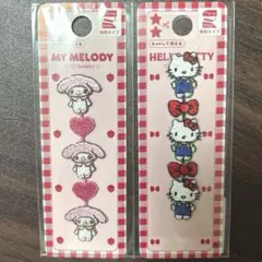 新品未使用My Melody & Hello Kitty ワッペン２点セット