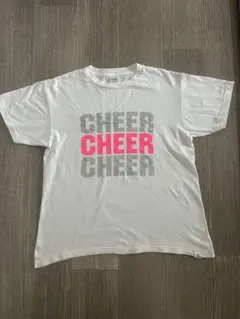 CHEER ロゴプリント Tシャツ ホワイト Mサイズゆったりめ