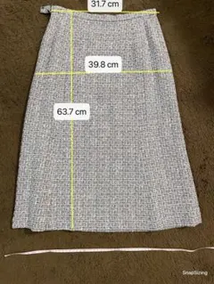 美品！ツイード フレアスカート ひざ丈 白黒