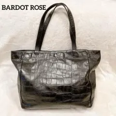 【美品】BARDOT ROSE　バルトロゼ　トートバッグ　型押しレザー　黒　A4のサムネイル