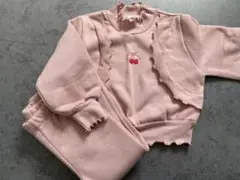 韓国子供服リボンスウェットセットアップ 90