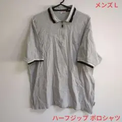 メンズ Ｌサイズ renoma ハーフジップ 半袖ポロシャツ グレー レノマ