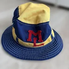 キッズ バケットハット ネイビー イエロー ML刺繍のサムネイル