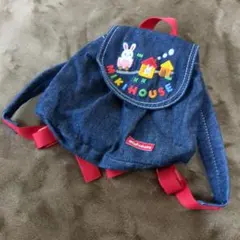 MIKIHOUSE デニムリュック ウサギ刺繍