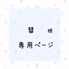 彗様 専用ページ