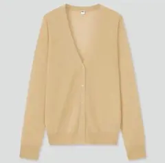 UNIQLO ライトVネックカーディガン ベージュ Mのサムネイル