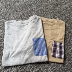 グレー・ベージュ Tシャツ 2枚セット　グローバルワーク
