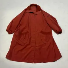 ISSEY MIYAKE ハイネック 袖ロゴ コクーンコート オレンジ Mのサムネイル