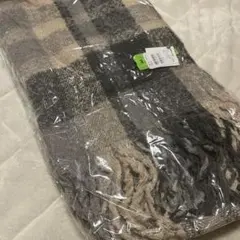 チェック柄 マフラー グレー系