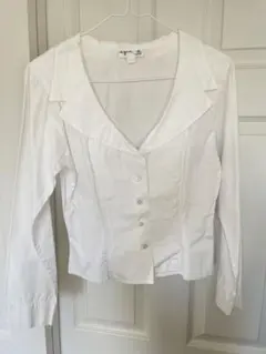 Agnes b 長袖ブラウス ホワイト 日本製 綿100%