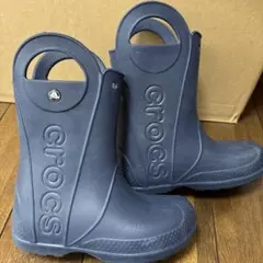 Crocs ネイビー レインシューズ　ハンドルイット　21cm