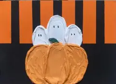 ハロウィン テクスチャーアート かぼちゃとゴースト