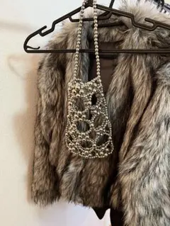 シルバービーズ編みパーティーバッグ