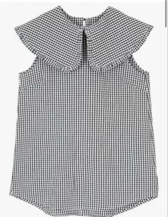 titivate ギンガムチェック ビッグカラーフリル　ノースリーブチュニック