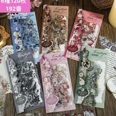 新品❣️霧の花园シリーズ PET長時計ステッカー インスタ風手帳デコフレ6種