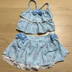 水色 貝殻模様 セパレート水着