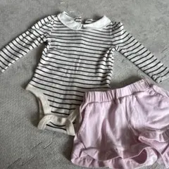 baby GAP ストライプロンパースとショートパンツセット 6-12ヶ月