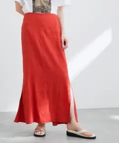 【ADAM ET ROPE' 】リネンMIXバックマーメイドスカート