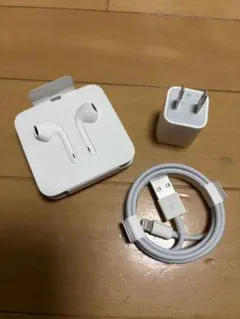 未使用　Apple純正　ライトニング　イヤホン・充電器セット