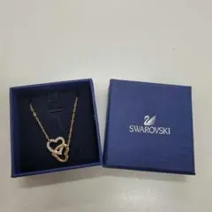 スワロフスキー　SWAROVSKI　ハート　ネックレス　ゴールド